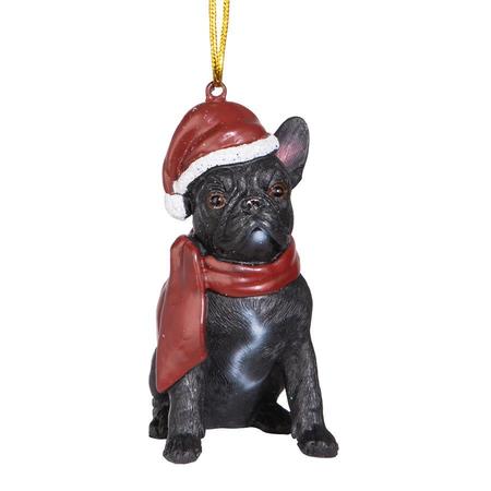 Design Toscano French Bulldog Holiday Dog Ornament Sculpture JH576324